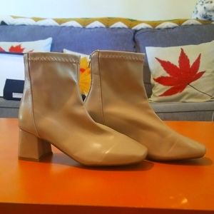 NBW boho khaki chunky heeled boots